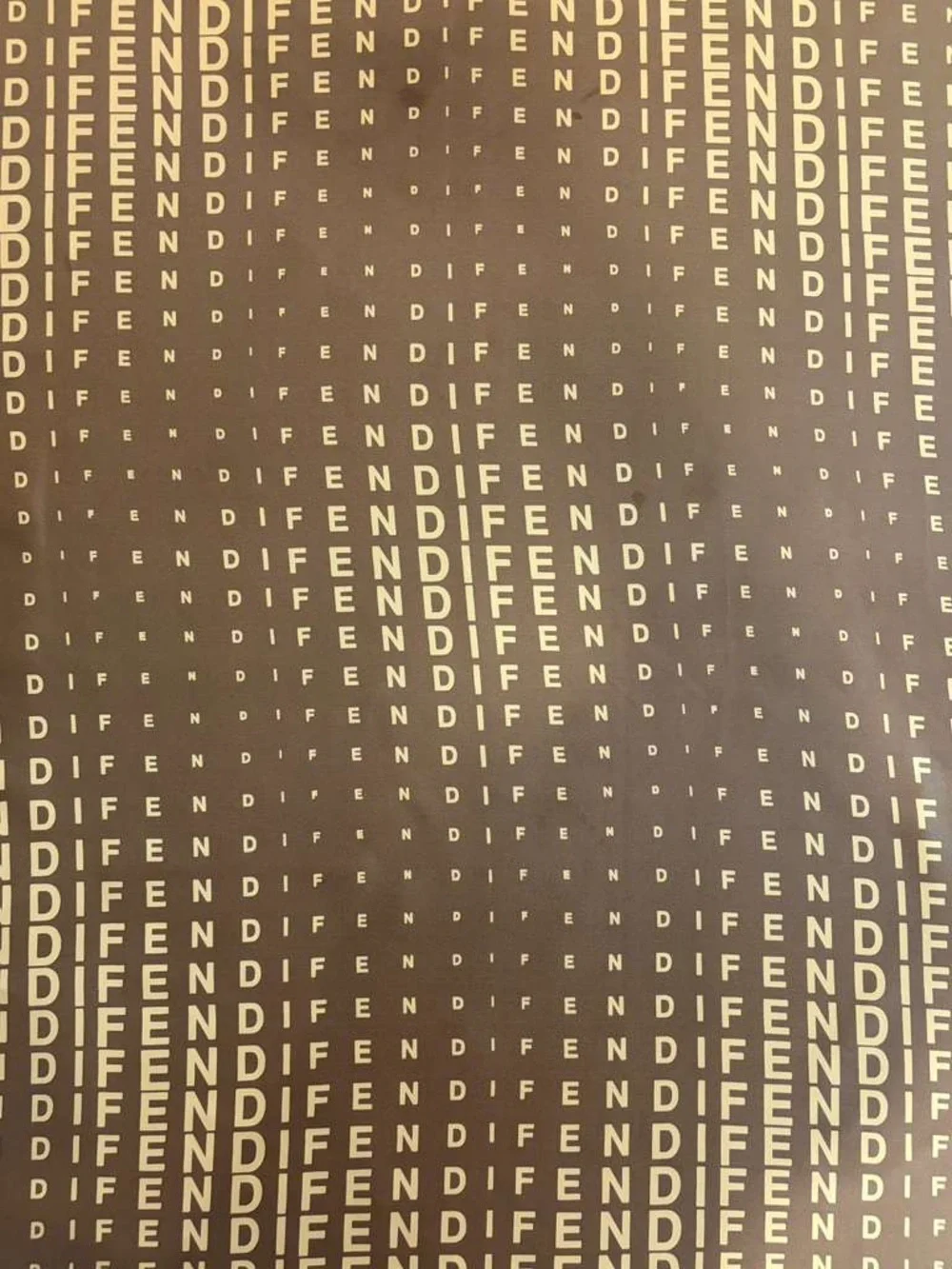Fendi Silk Scarf Brown Beige Logo Print Hand Rolled Made in Italy